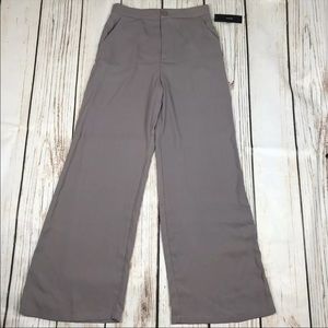 NWT Lulus High Waisted Wide Leg Trouser Gray Small